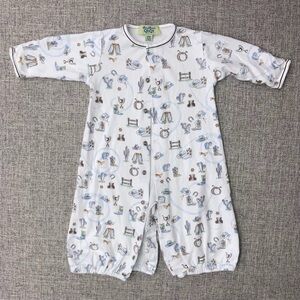 Kissy Kissy QT Pima Baby Convertible Romper with Western Print size small